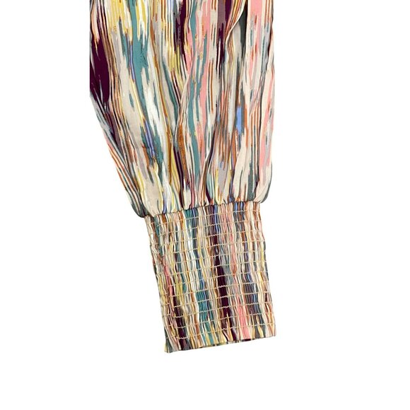 Misa Los Angeles Multicolor Smocked Crop Top & Pants Set Size XS - Picture 4 of 5